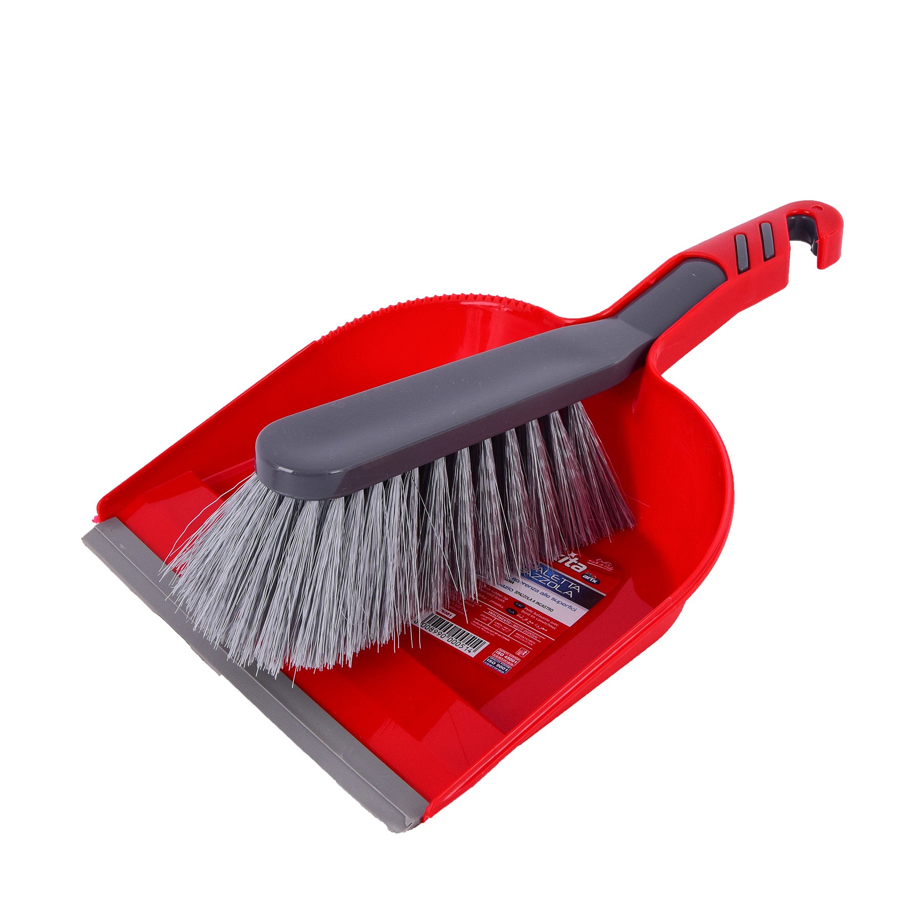 Dustpan with brush, RedSize: 19 cm