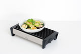 Food Warmer 2 Burners - Silver Steel & Black ColorSize: 18.8x35.7x8cm