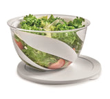 Salad bowl with white lid - Transparent