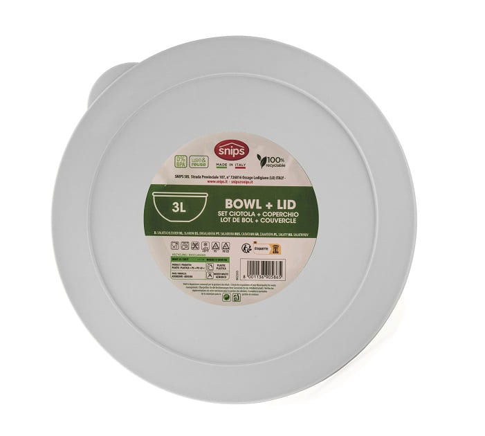 Salad bowl with white lid - Transparent