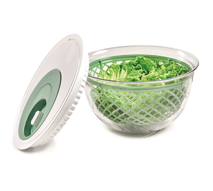 Salad spinner - transparent and green