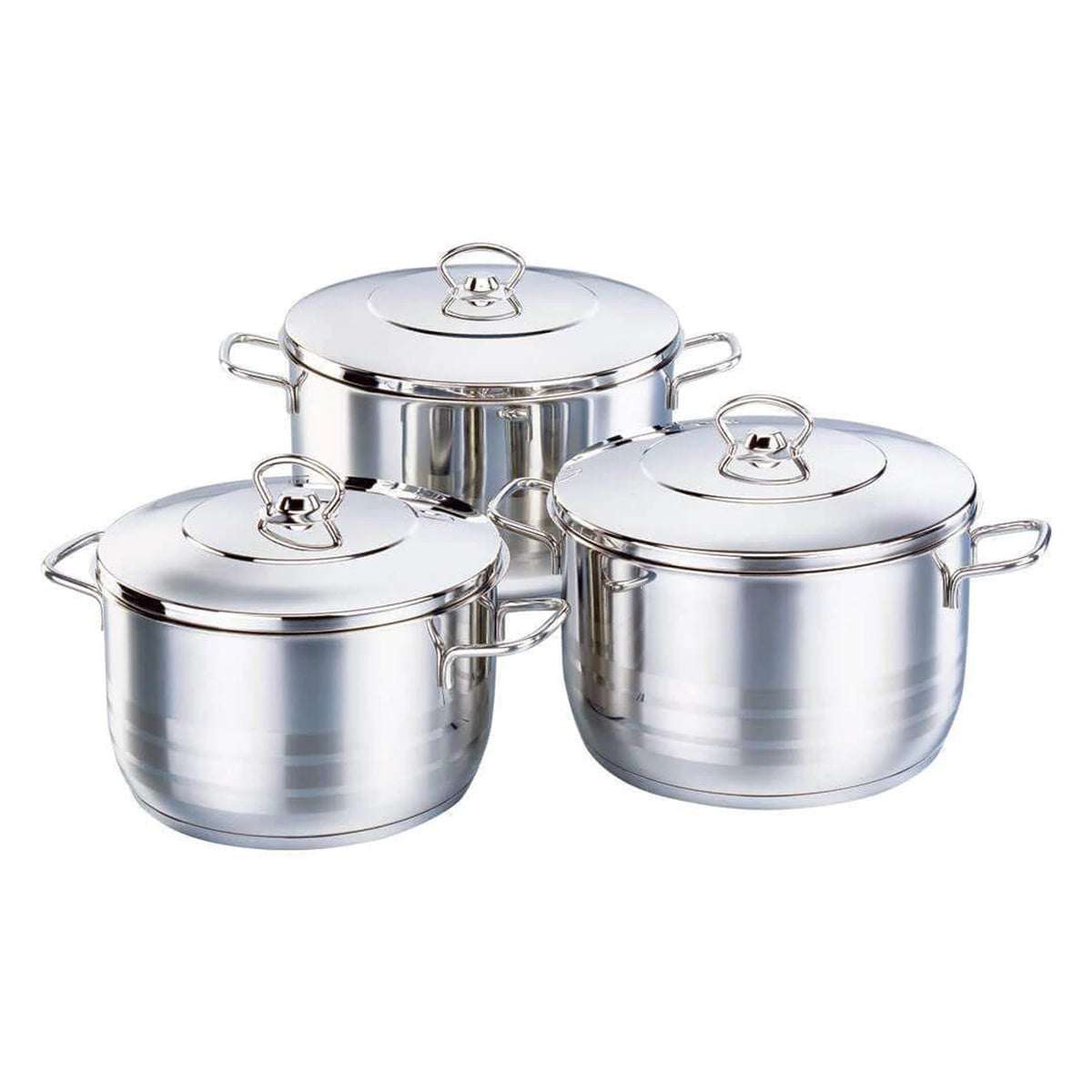 Cookware set with lid 6 Pcs, Silver