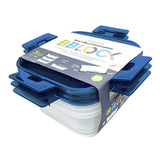 Plastic containers set - Blue & Clear