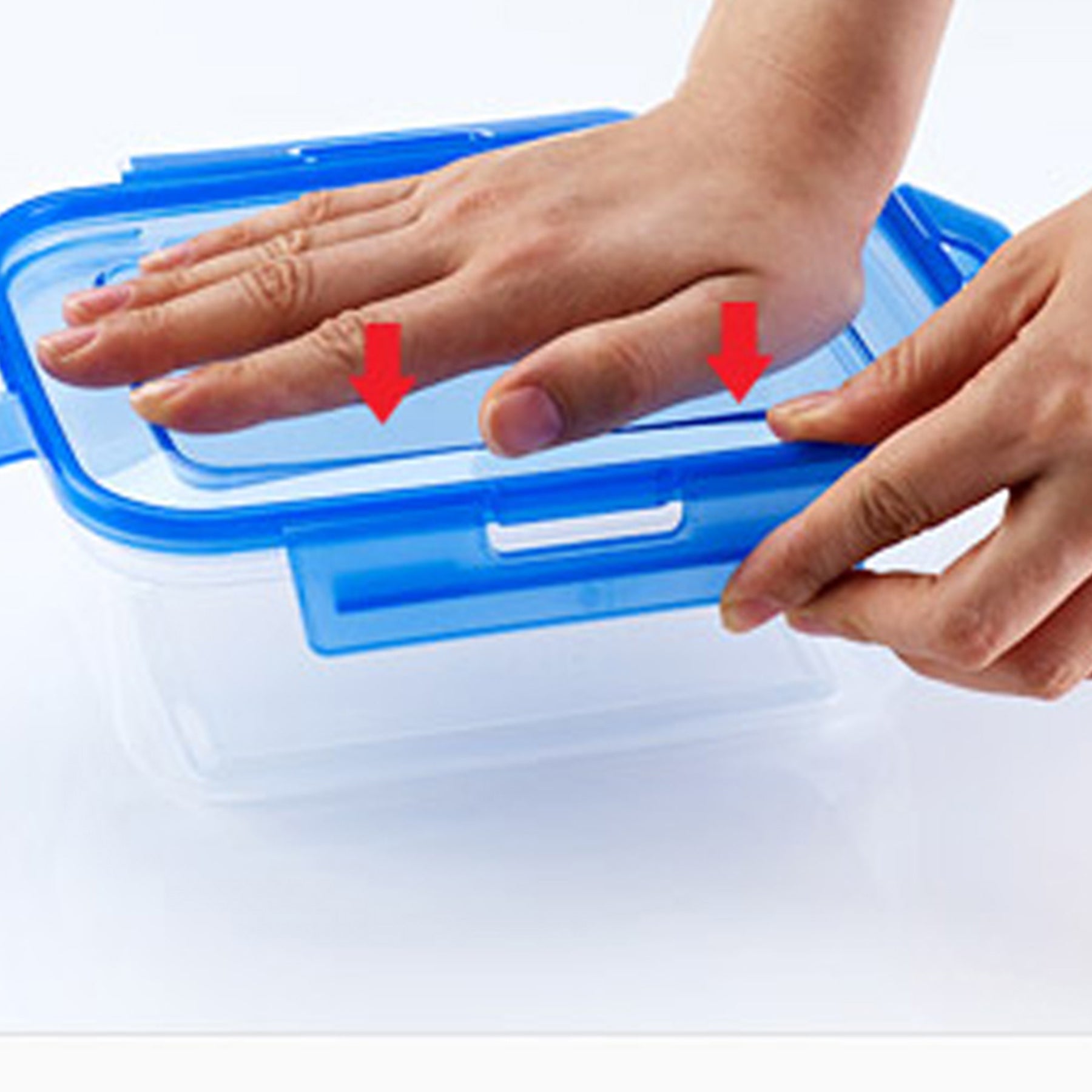 Plastic containers set - Blue & Clear