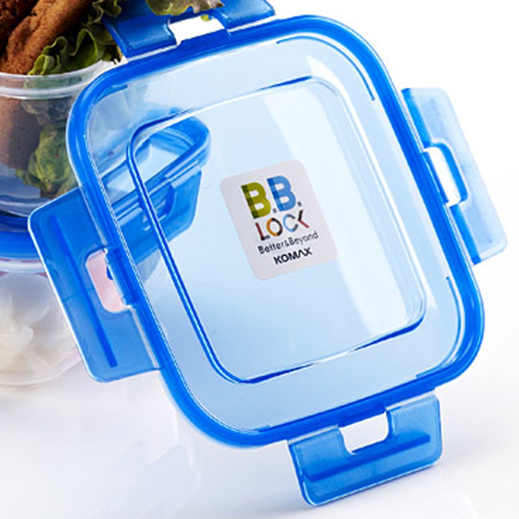 Plastic containers set - Blue & Clear