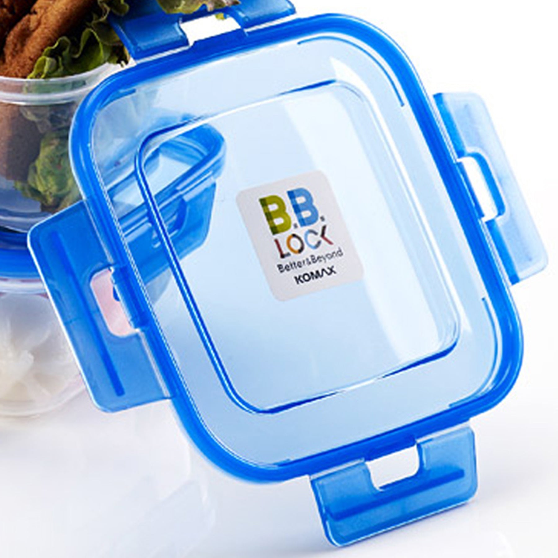 Plastic containers set - Blue & Clear