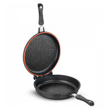 Double Frying Pan with Black Lid