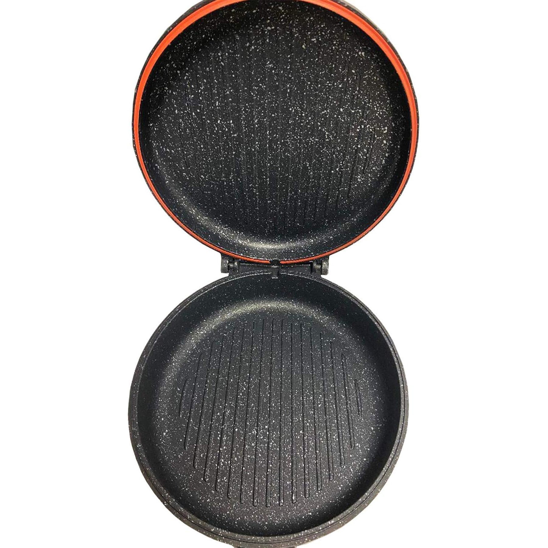 Double Frying Pan with Black Lid