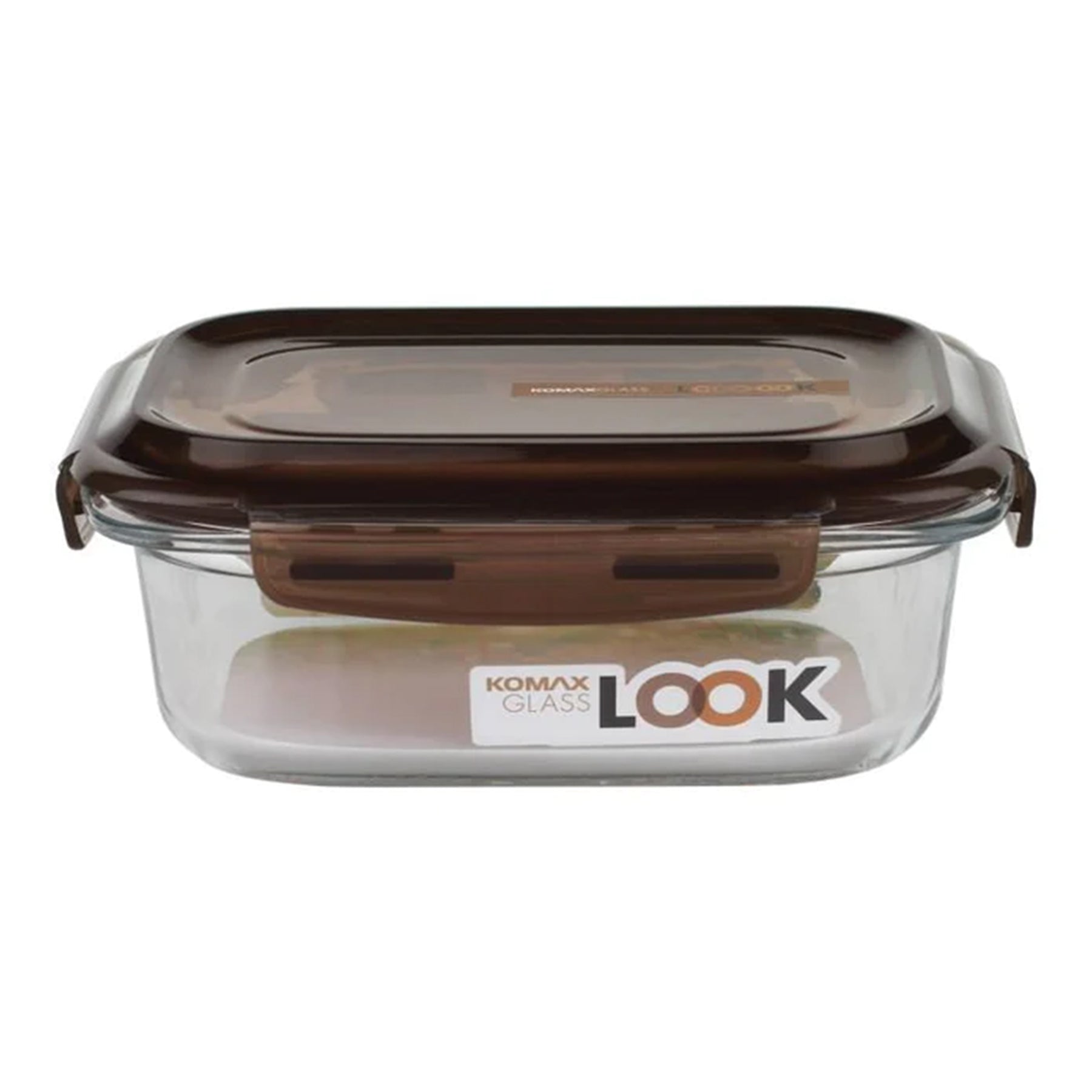 Sealable rectangular glass food storage container