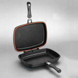 Double Frying Pan with Black Lid