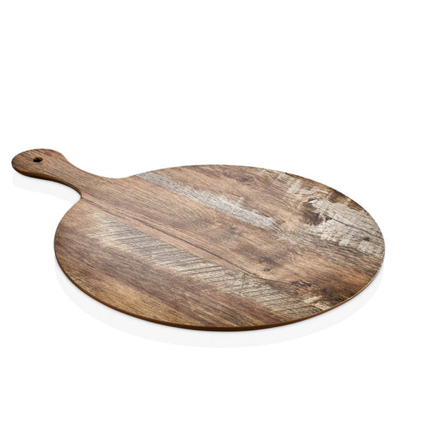 Round serving pizza board