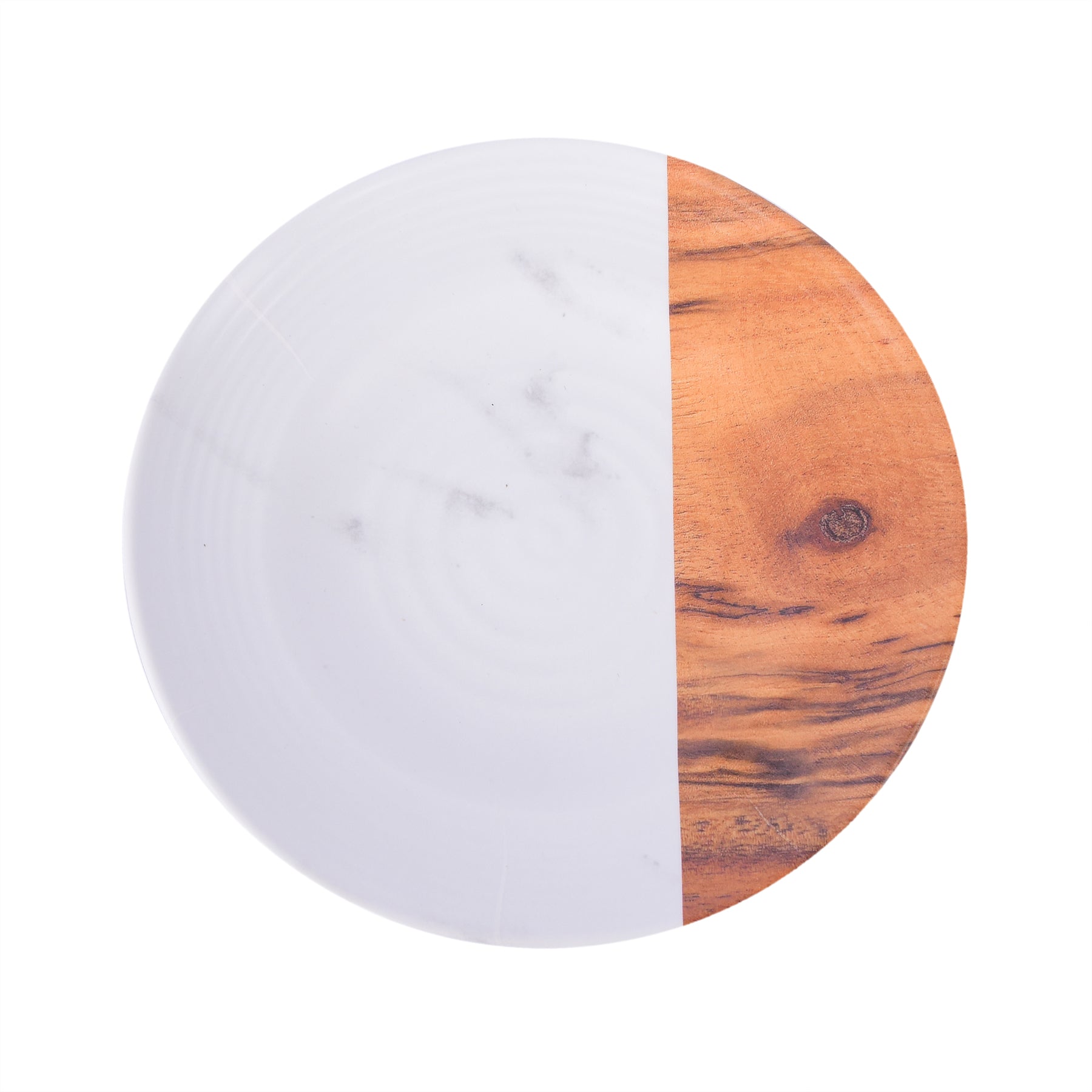 Round Plate - Marble & Brown