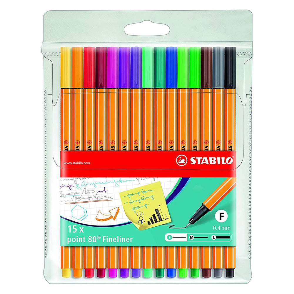 15pcs Point 88 Color Fineliner