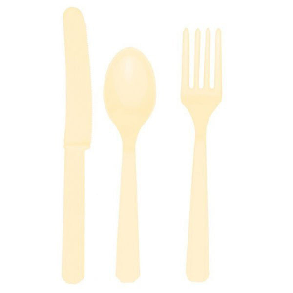 Plastic Cutlery Set - Creamy