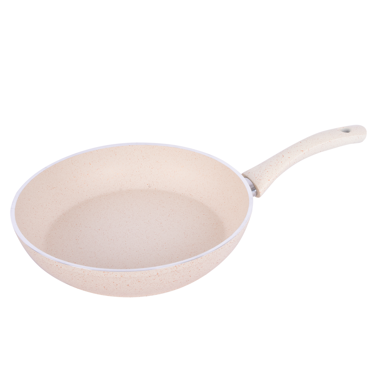 Frying Pan with handle, White