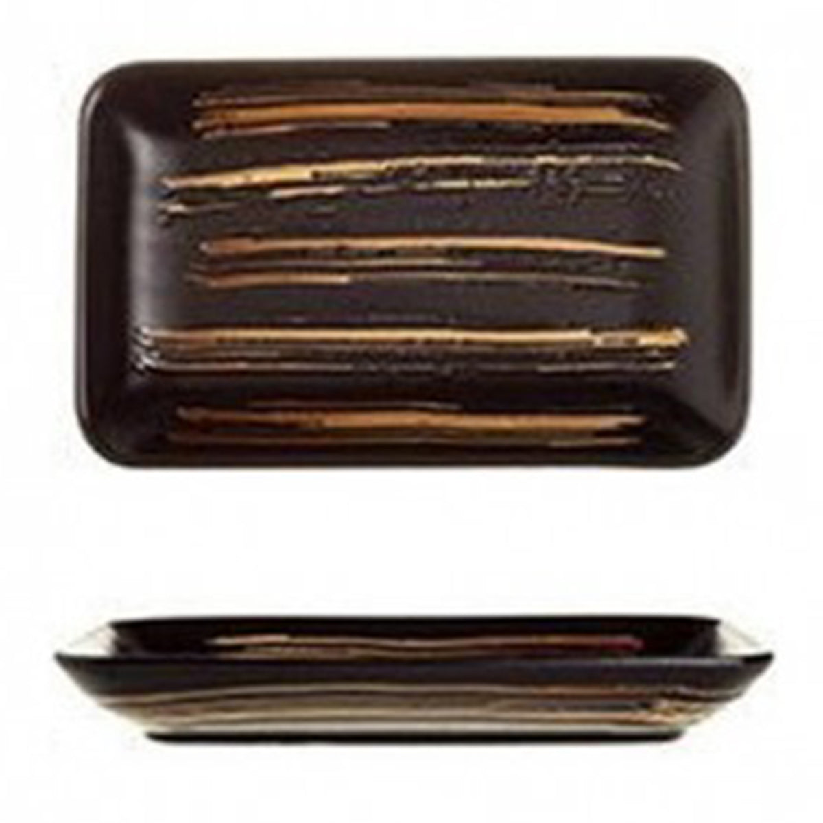 Ceramic Rectangular Plate , Black Color