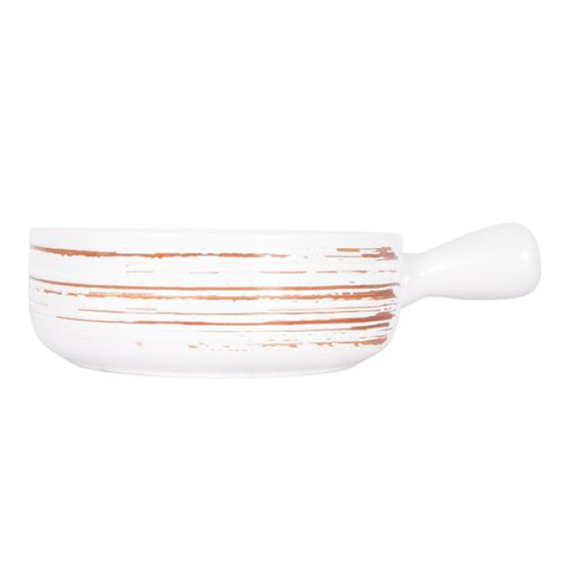 Ceramic Deep Bowl with Handle, White Color