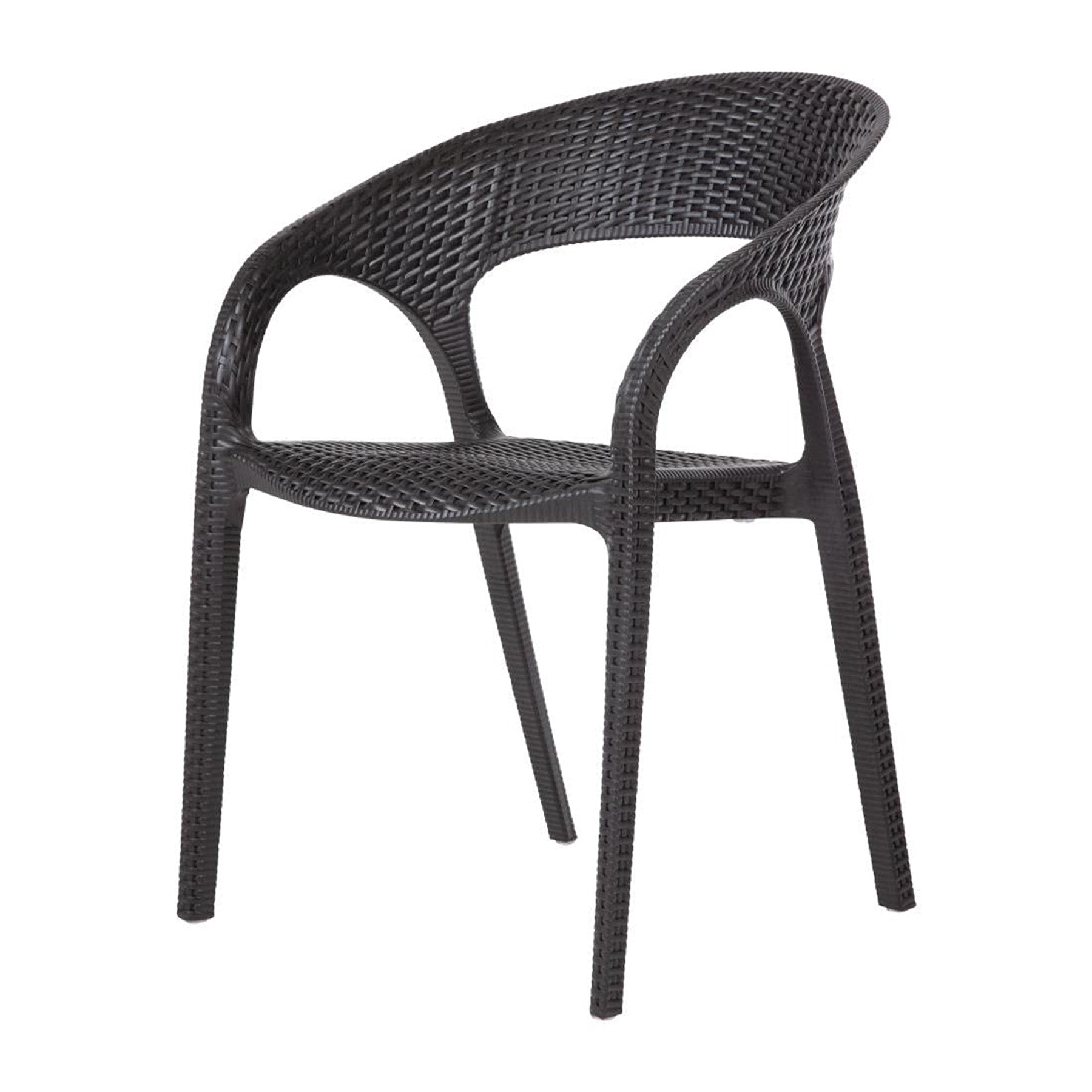 Plastic Rattan chair , Black Color