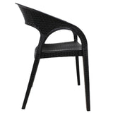 Plastic Rattan chair , Black Color