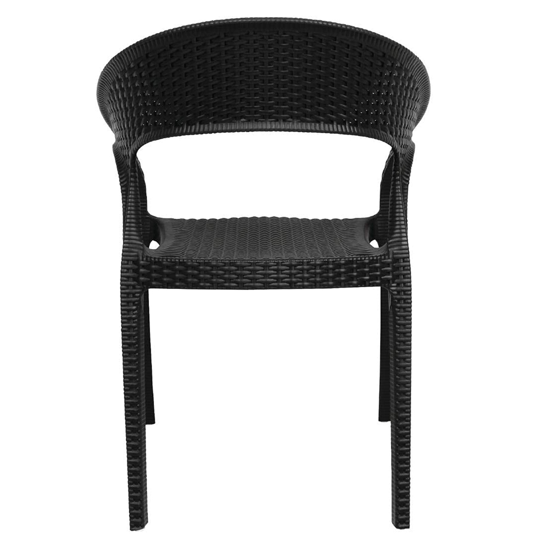 Plastic Rattan chair , Black Color