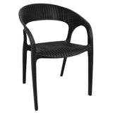 Plastic Rattan chair , Black Color