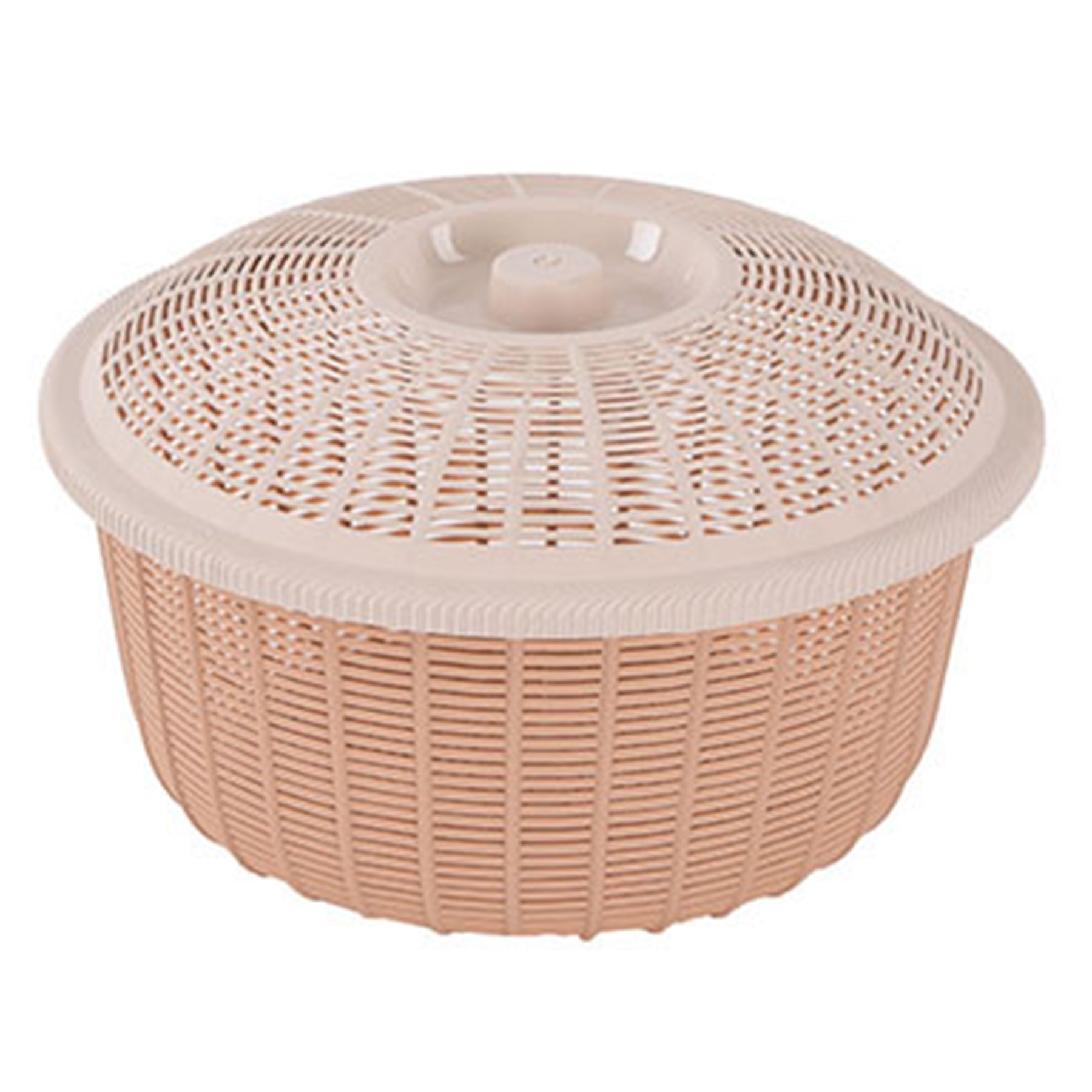 Plastic basket with lid - Beige Color