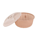 Plastic basket with lid - Beige Color