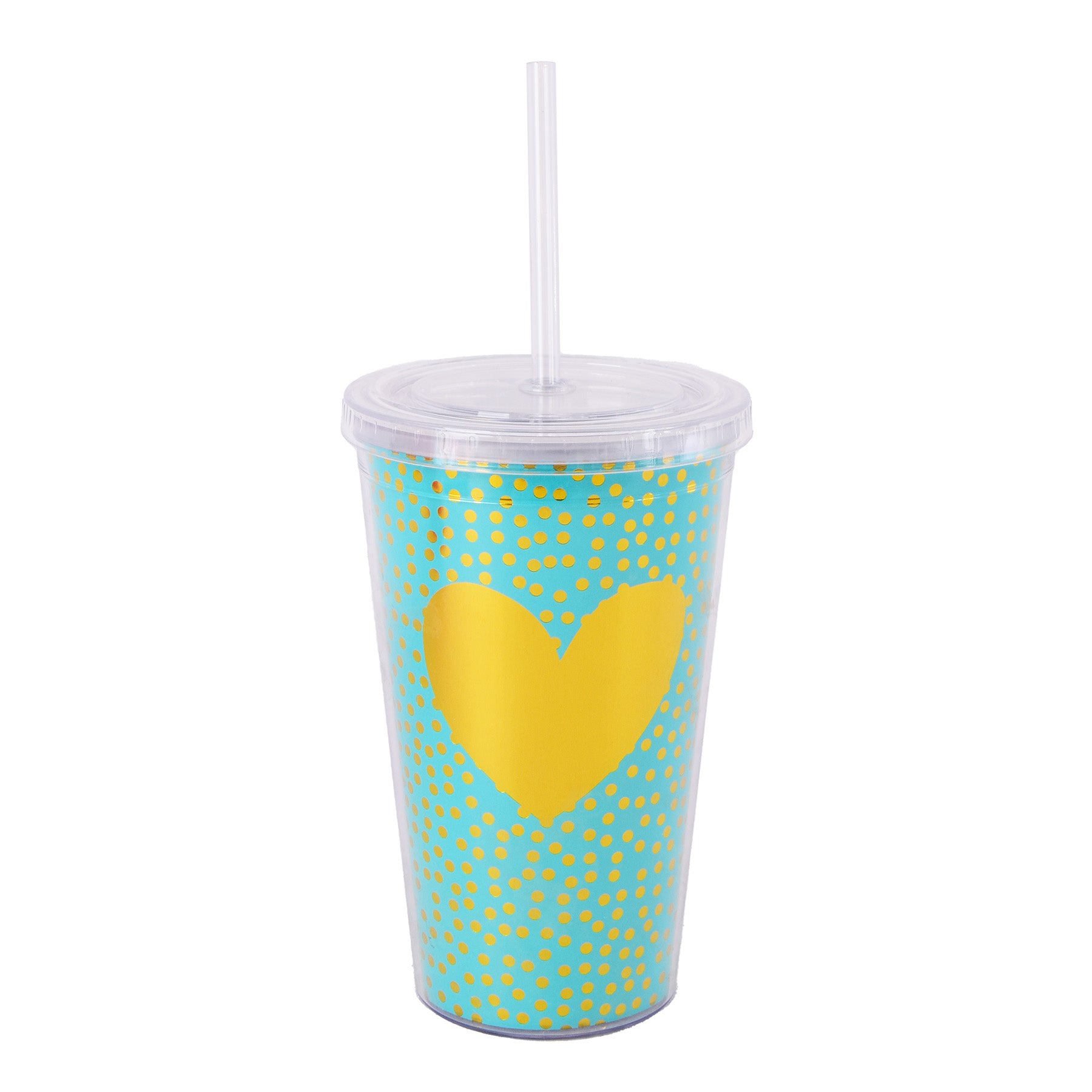 Drinking Glass with Straw, Blue