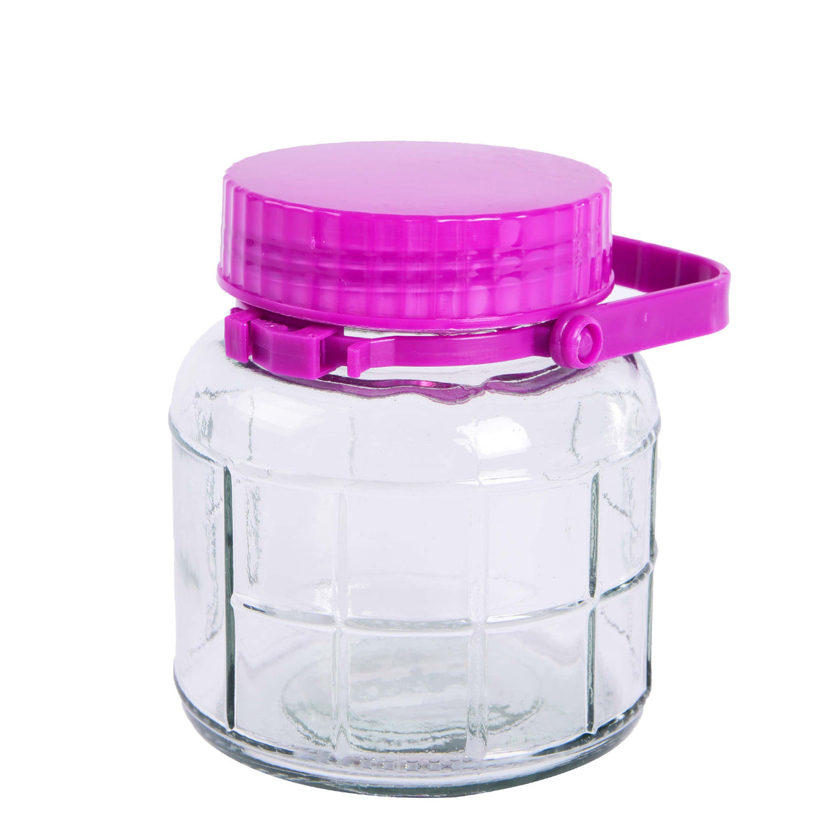 Glass Jar with lid, Purple