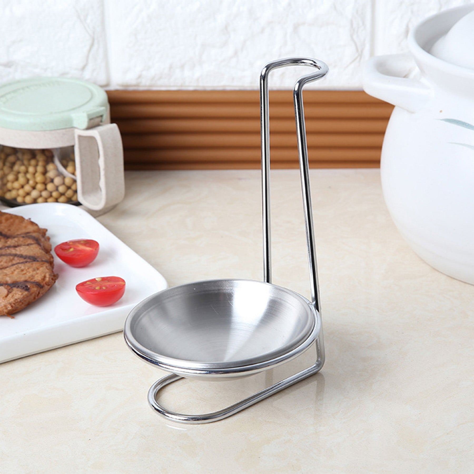 Stainless steel ladle holder single