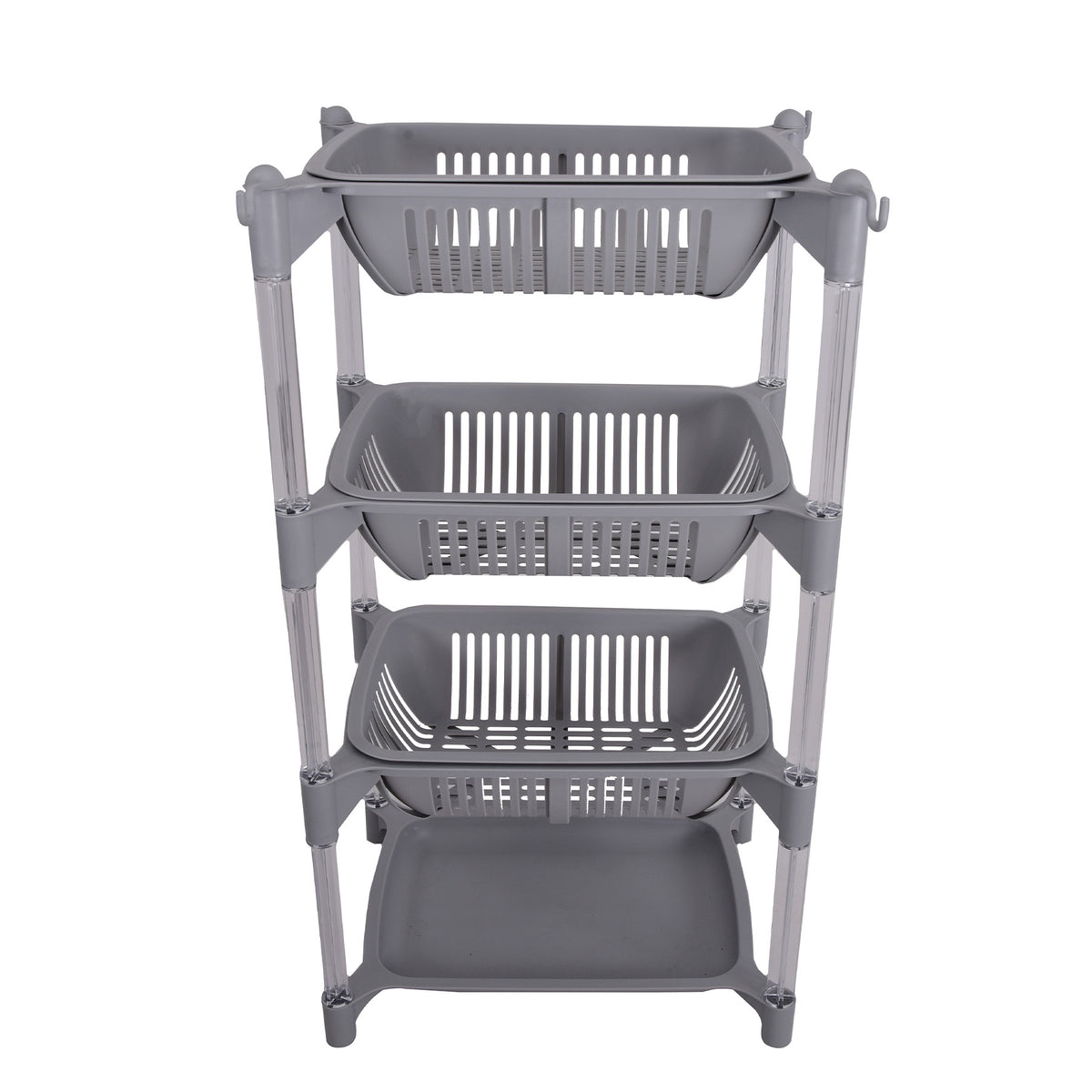 3 Tier plastic storage basket , Grey color.