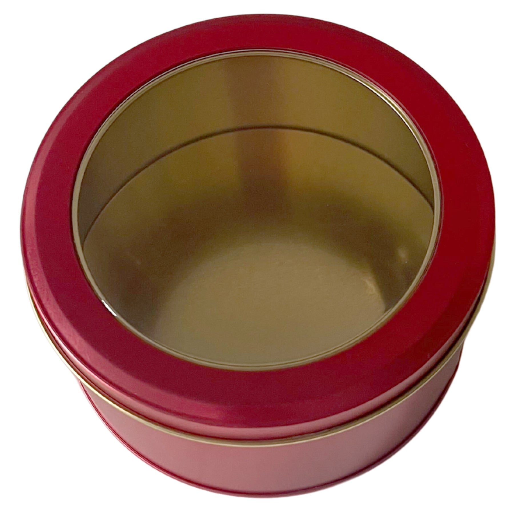 Round Metal Storage Box, Red Color