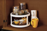 2-Tier round storage rack - White & Grey Color