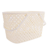 Storage basket with handles - beige