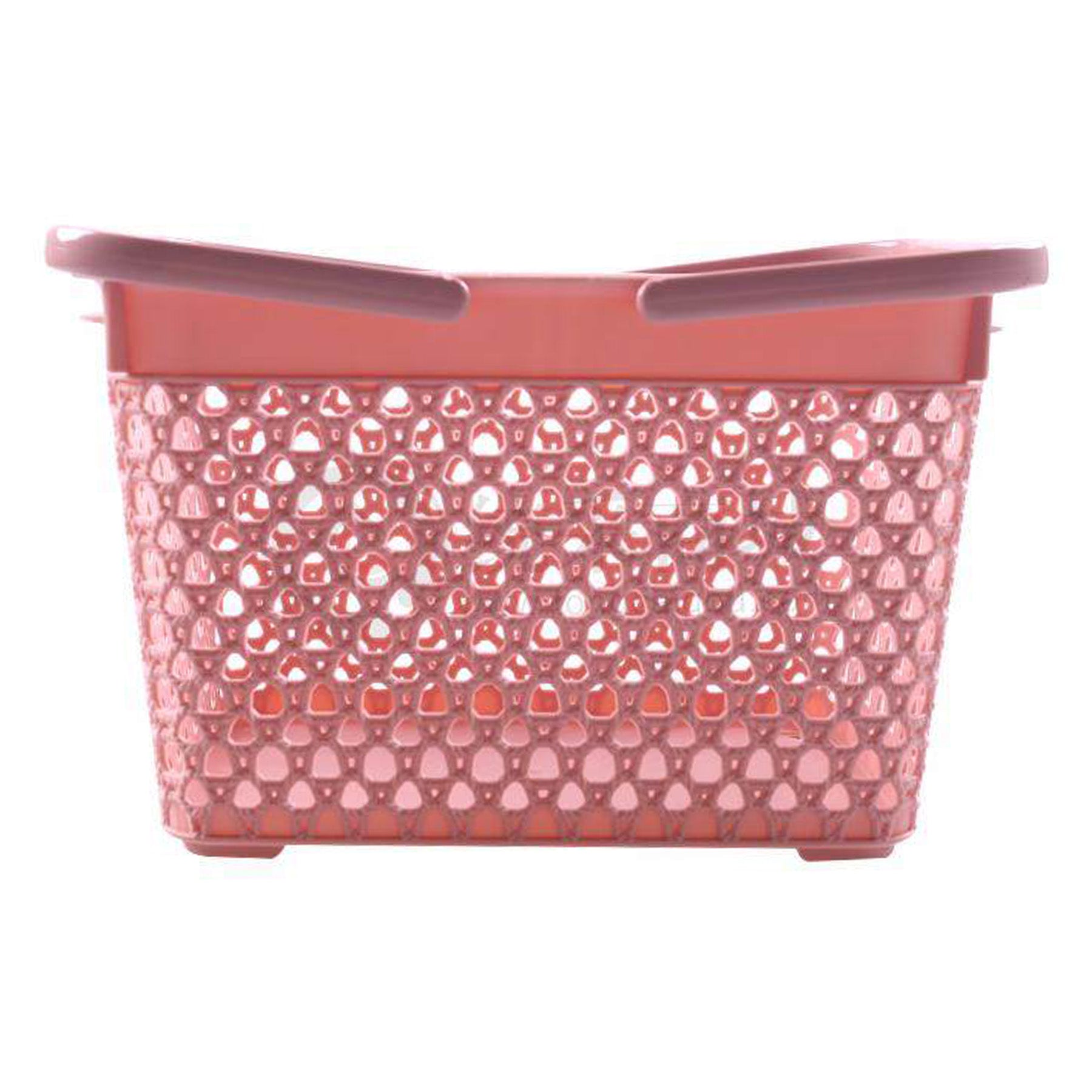 Storage basket with handles - pink