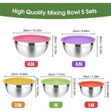 5pcs Salad Bowl Set with Silicone bottoms