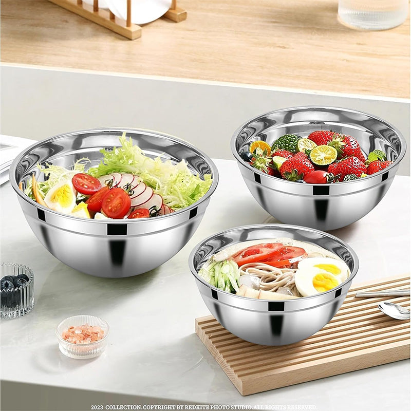 5pcs Salad Bowl Set with Silicone bottoms