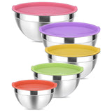 5pcs Salad Bowl Set with Silicone bottoms