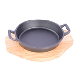 Fry Pan With Wooden Platter