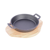 Fry Pan With Wooden Platter