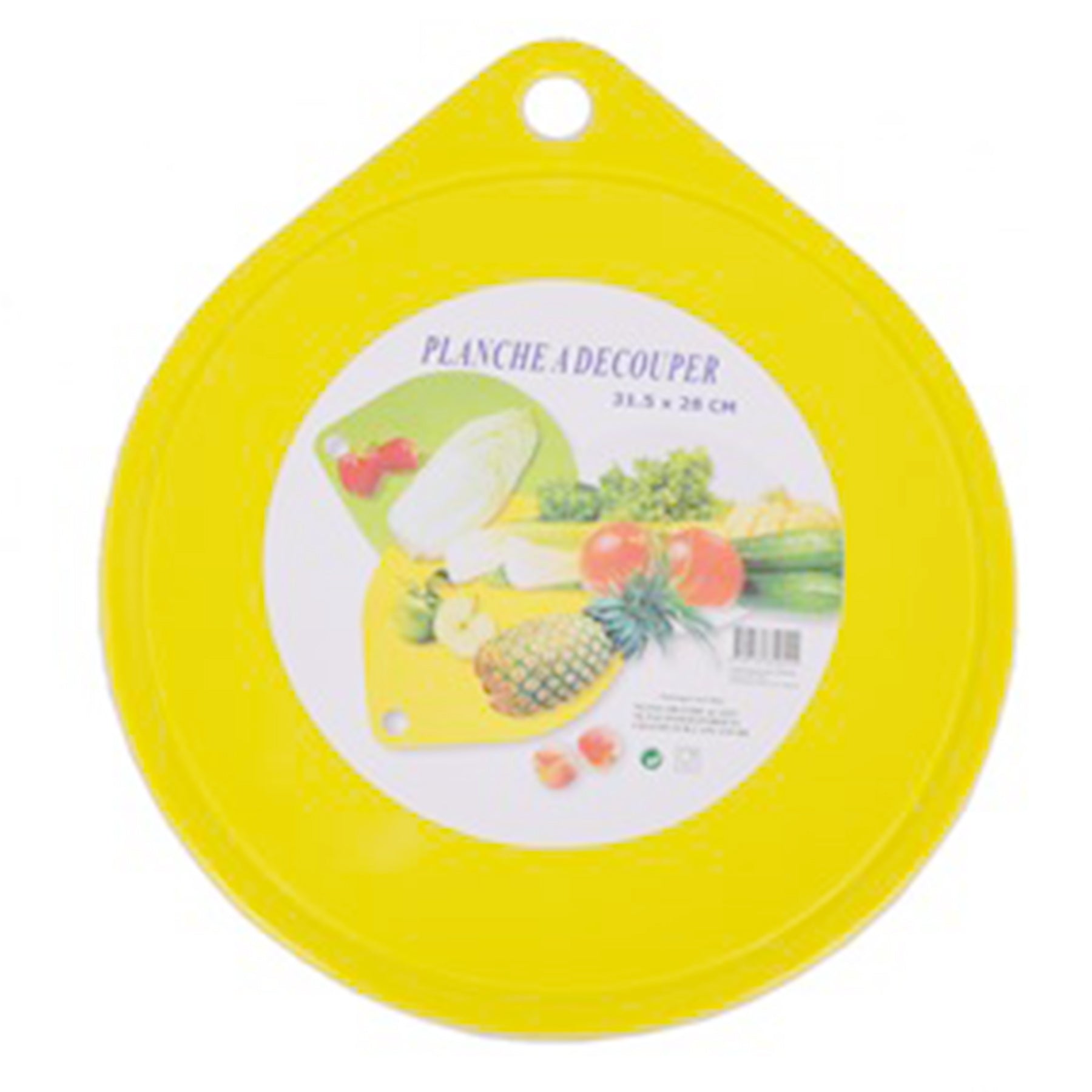 Plastic Round Cutting Board, Yellow Color