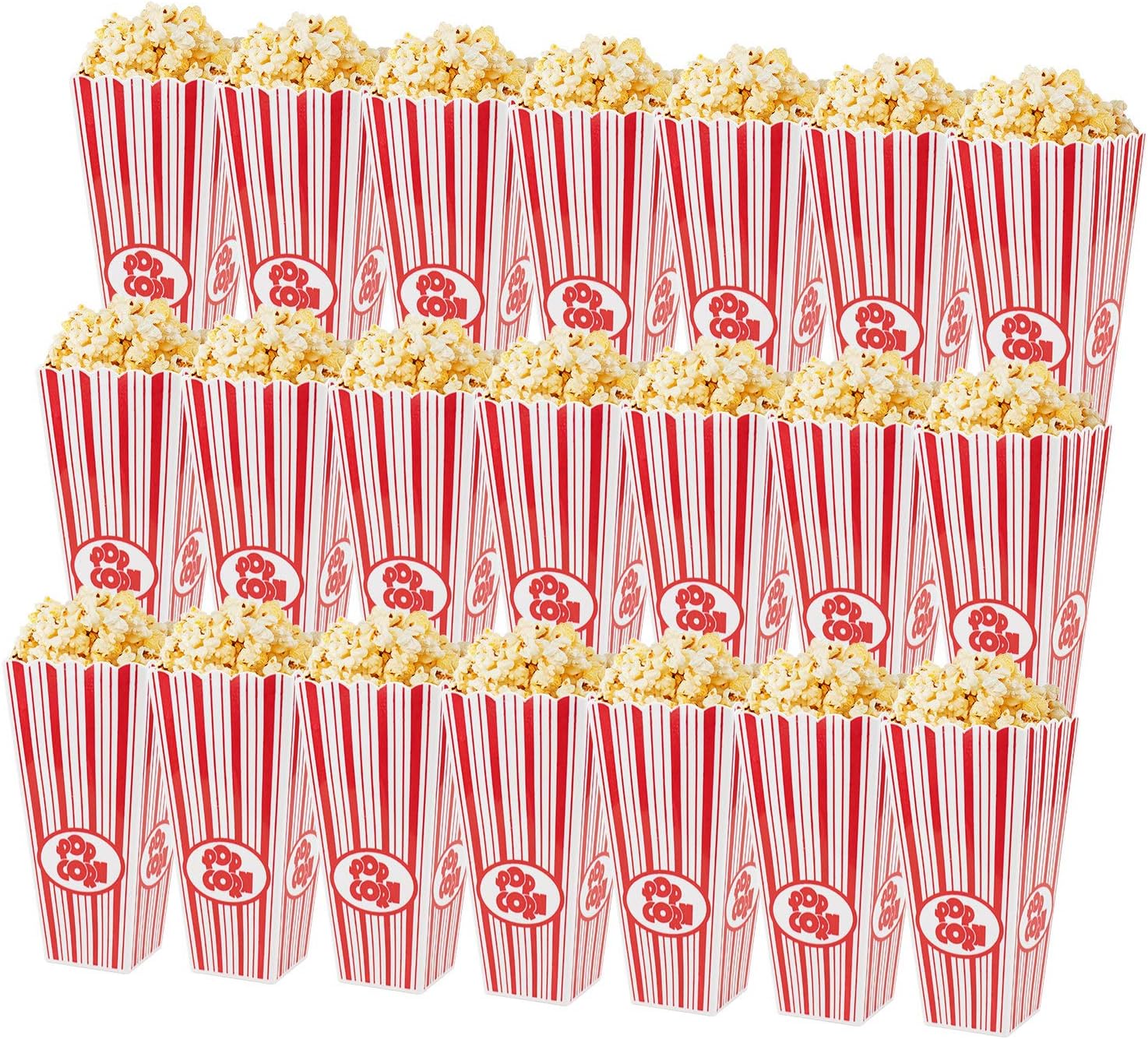 Large Popcorn holder, White & Red