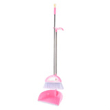 Long Handle Dust Pan with brush - Pink Color