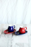 Coffee Set- Red & Navy