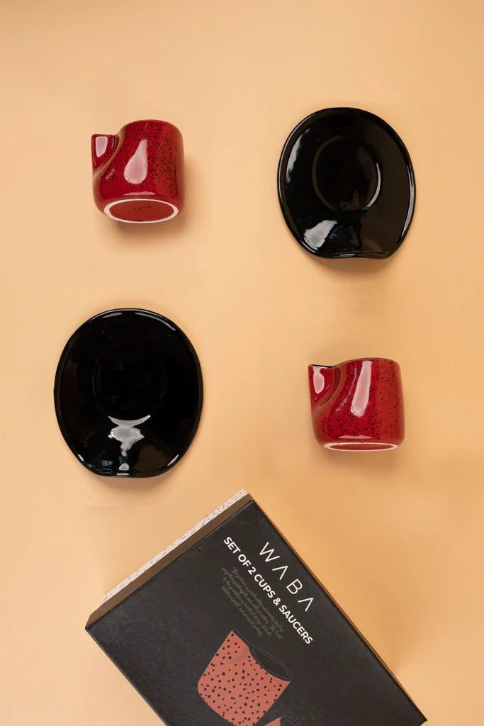 Coffee Set - Black & Red