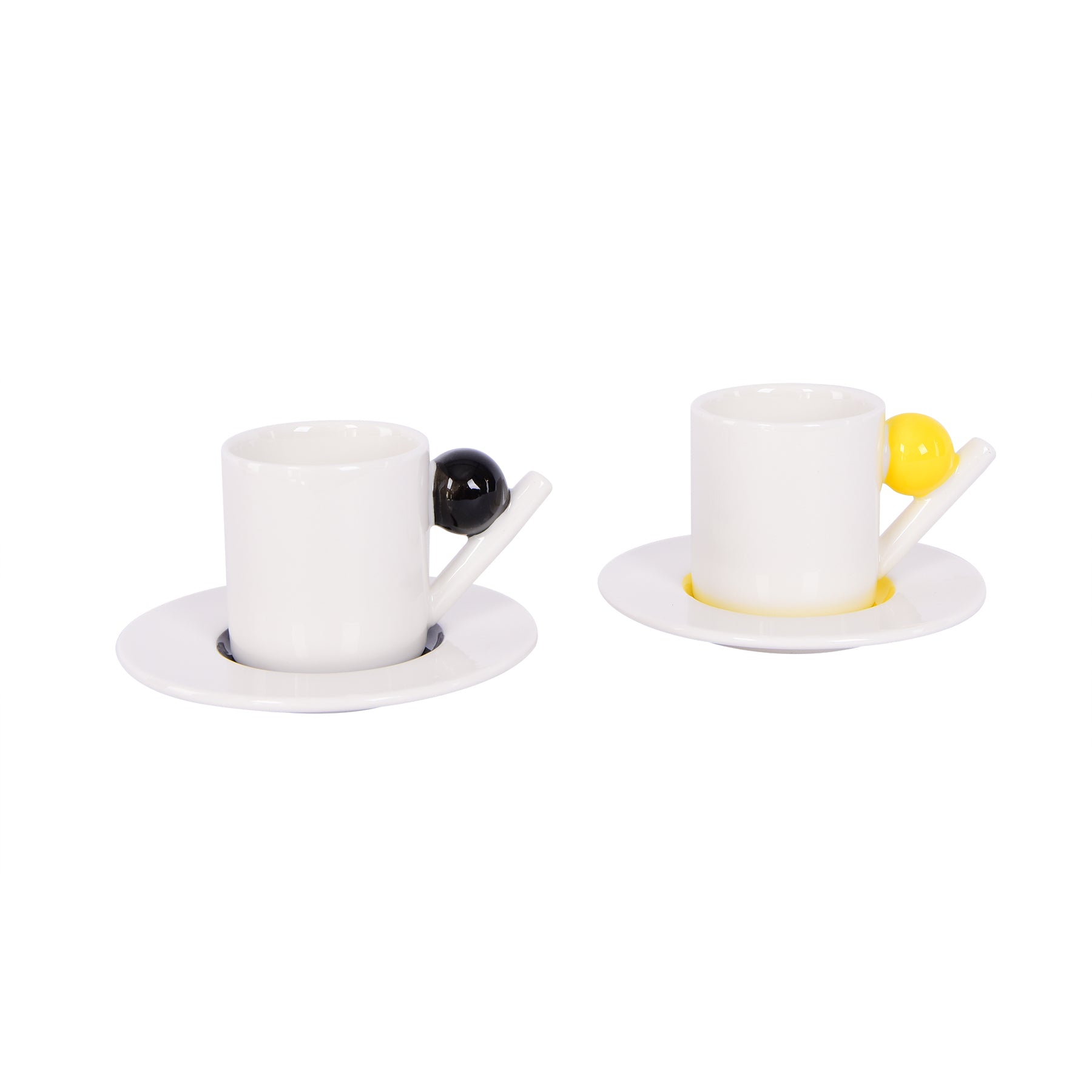 Coffee Set - Yellow & White