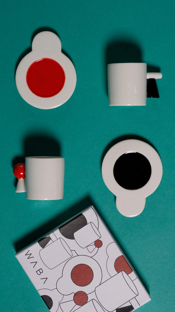 Coffee Set - White & Red