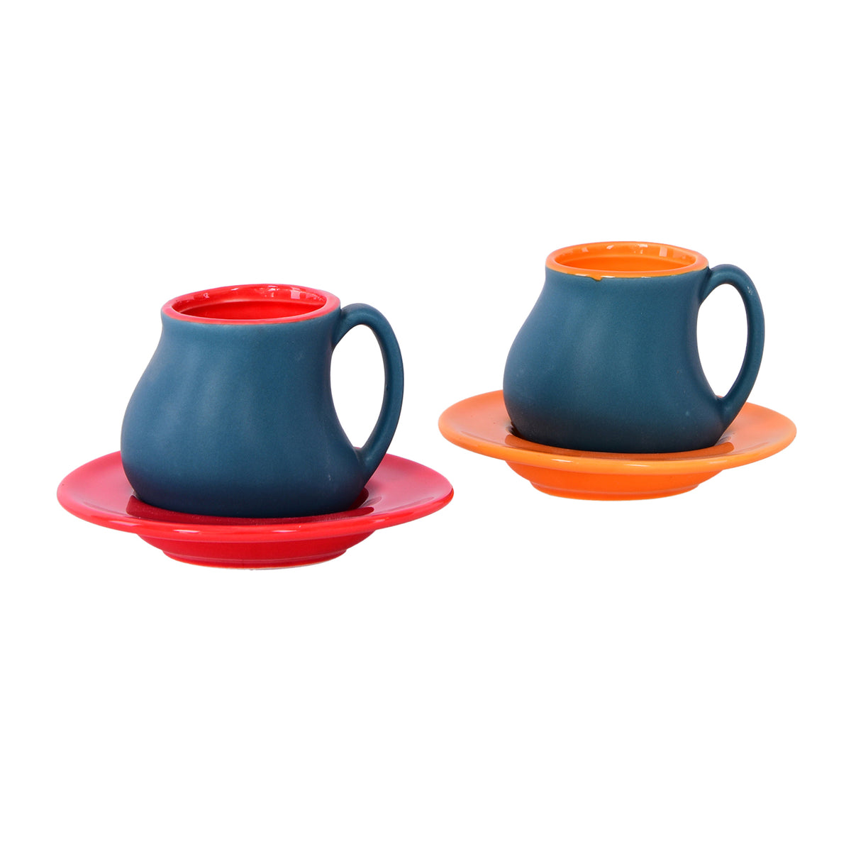 Coffee Set - Green , Red & Orange