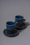 Coffee Set - Brown & Navy