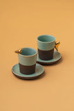 Coffee Set - Brown & Green